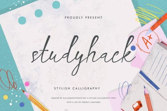 Studyhack Font: A Calm Script for Editorial Design